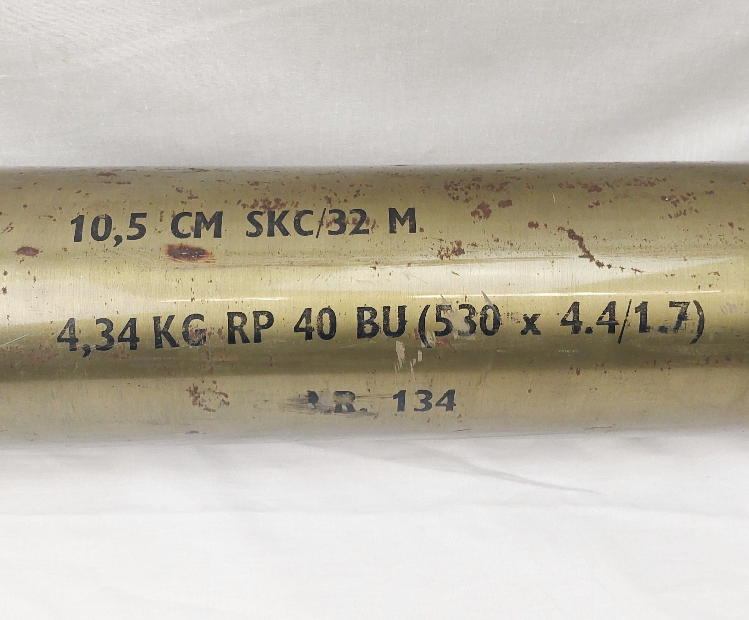 Inert 1941 German WW2 10.5 CM SKC 32M Naval Kriegsmarine Artillery Shell - Image 13