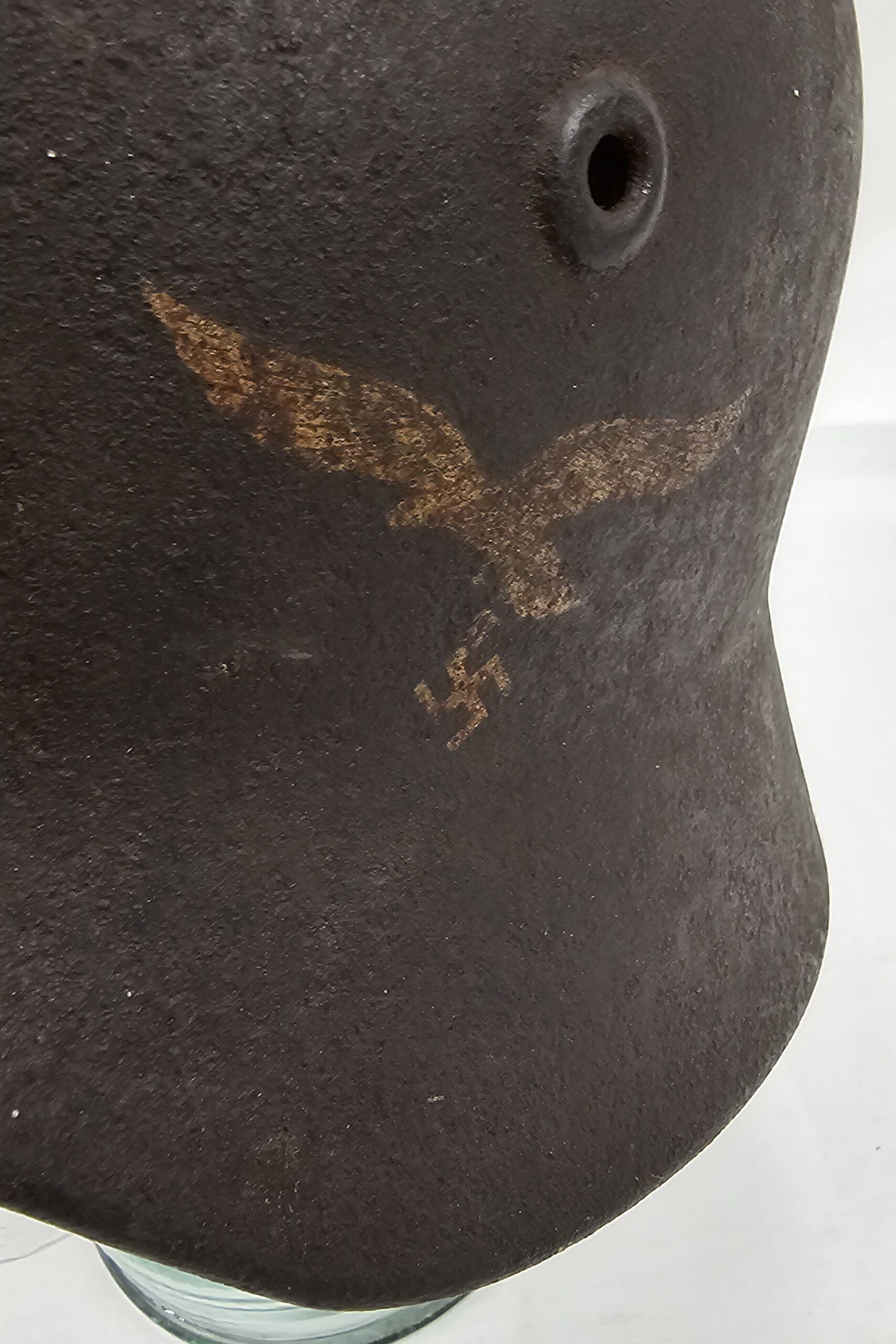 Original WW2 Luftwaffe M42 Single Decal Helmet - Image 10