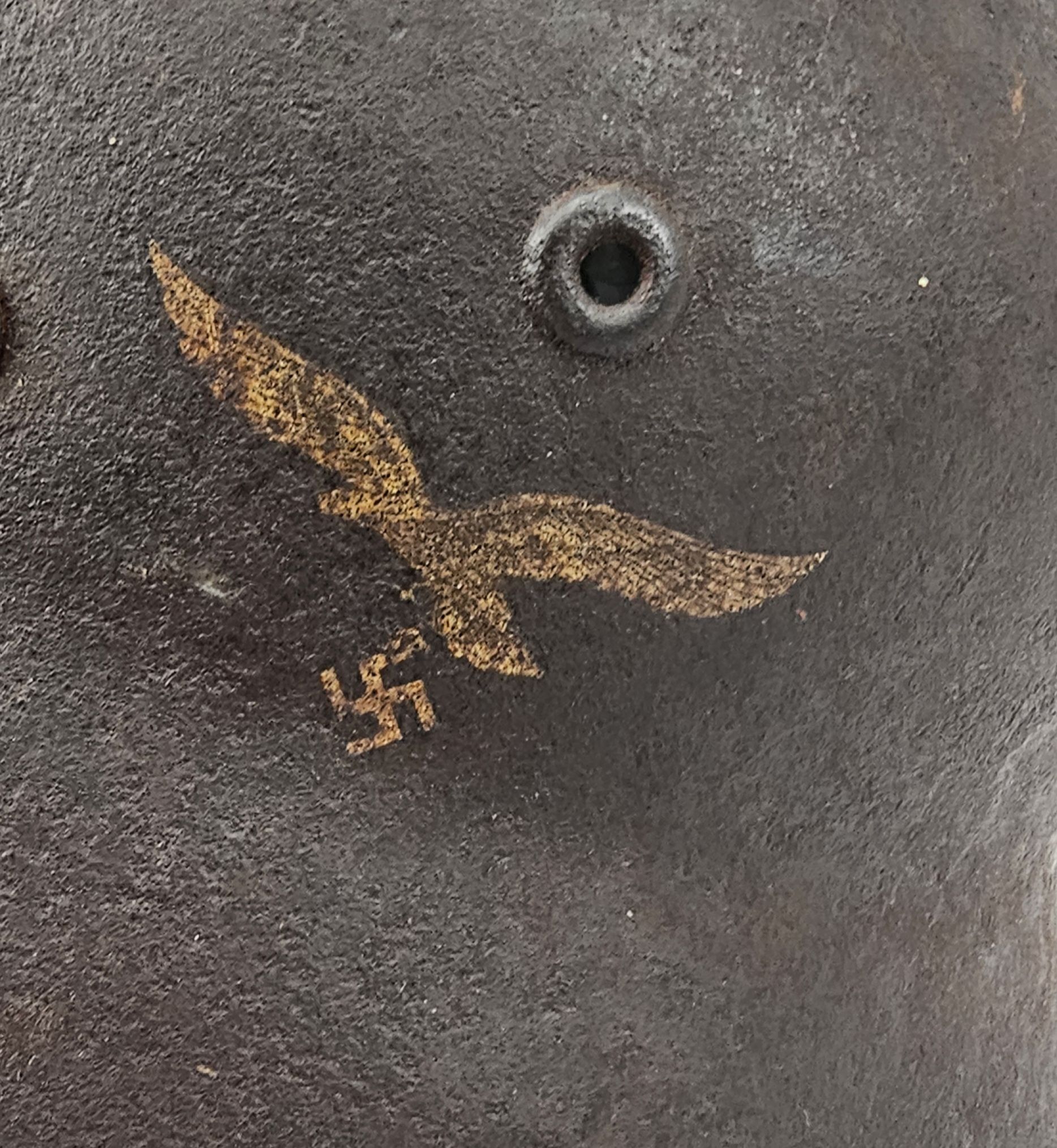 Original WW2 Luftwaffe M42 Single Decal Helmet - Image 2