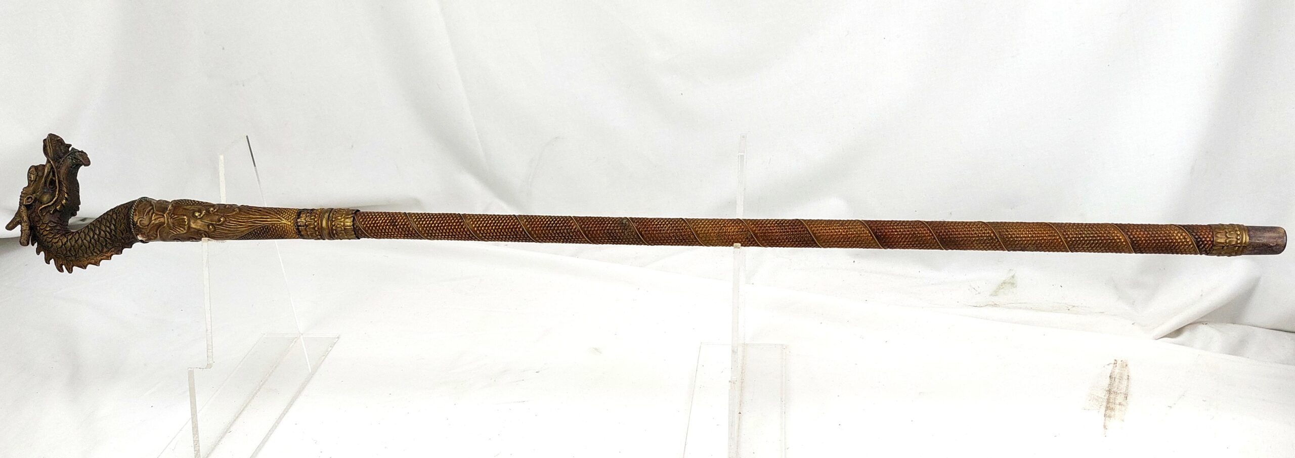 Ornate Dragon Headed, Copper Sword Stick - Reserved - Image 13