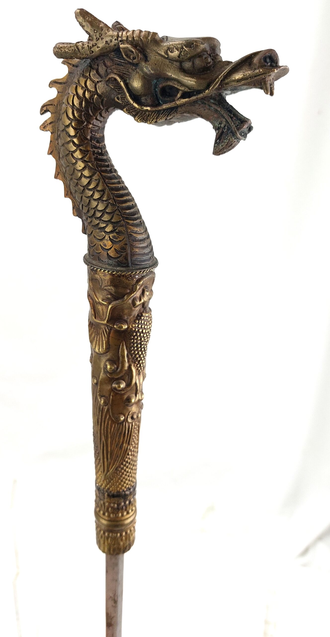 Ornate Dragon Headed, Copper Sword Stick - Reserved - Image 3