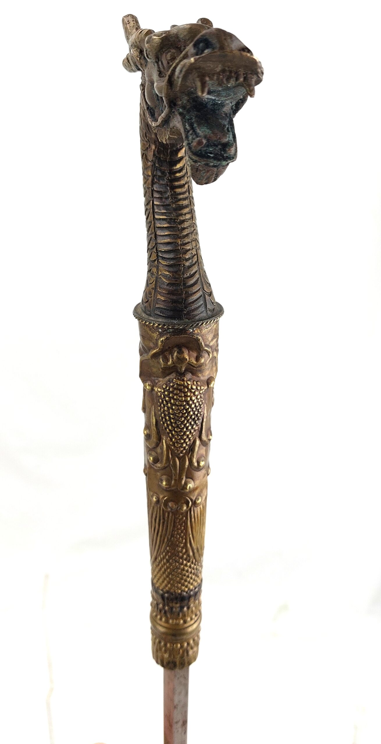 Ornate Dragon Headed, Copper Sword Stick - Reserved - Image 4