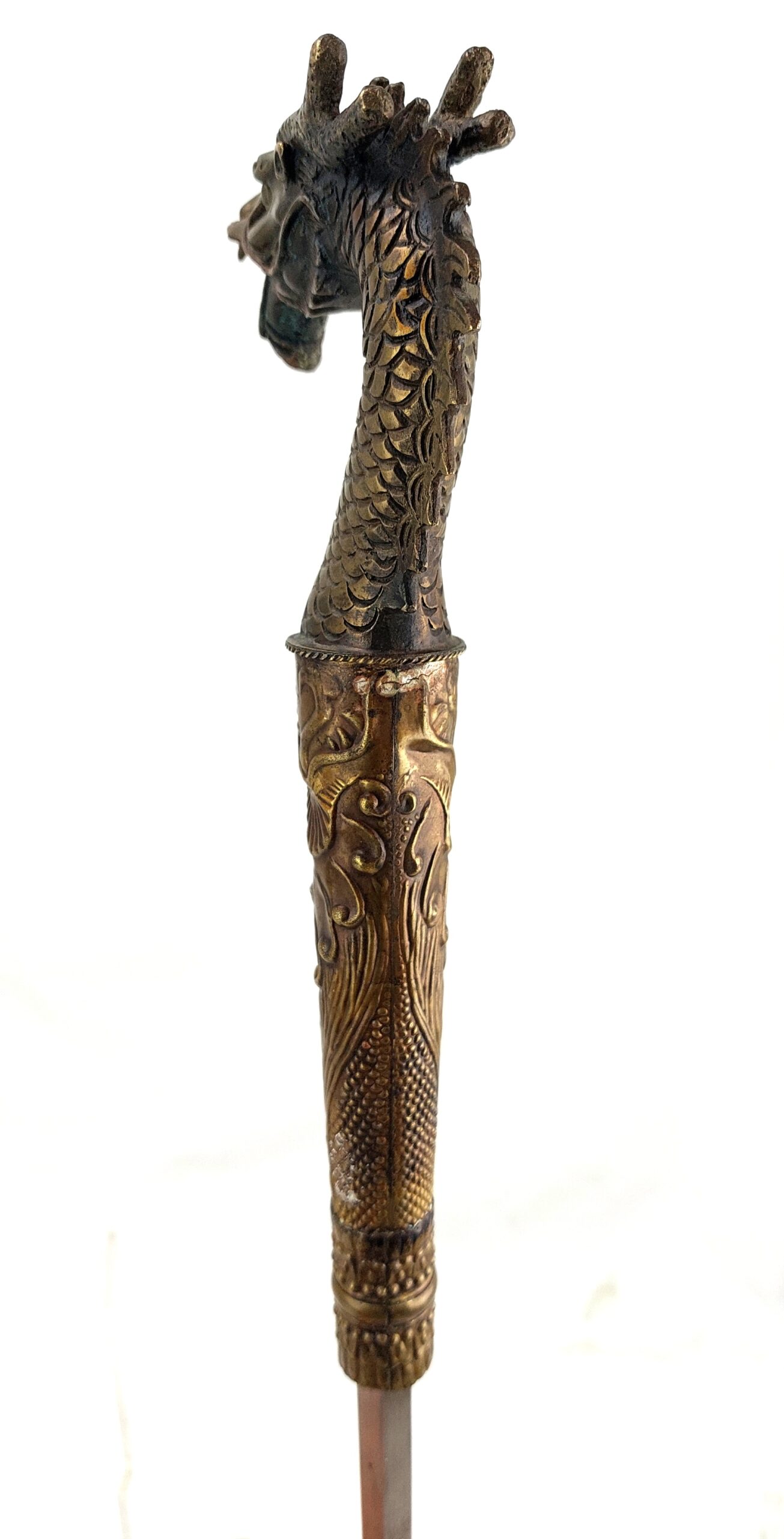 Ornate Dragon Headed, Copper Sword Stick - Reserved - Image 5
