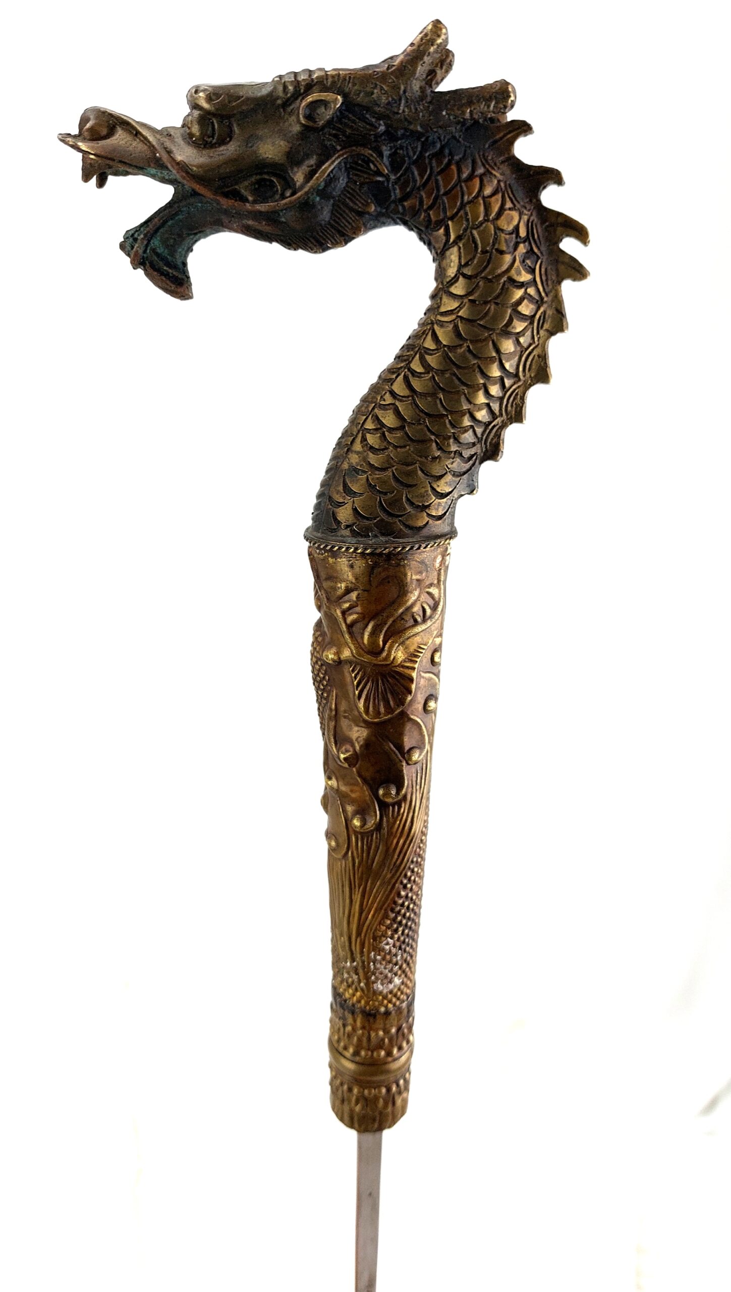 Ornate Dragon Headed, Copper Sword Stick - Reserved - Image 6