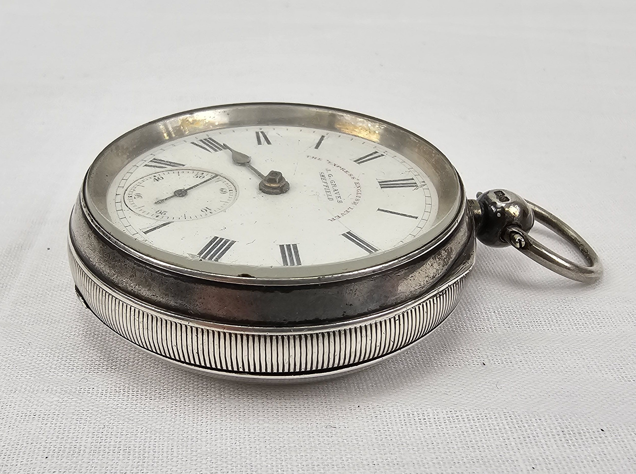 Oversize The Express English Lever Pocket Watch By J G Graves Of Sheffield - Image 6
