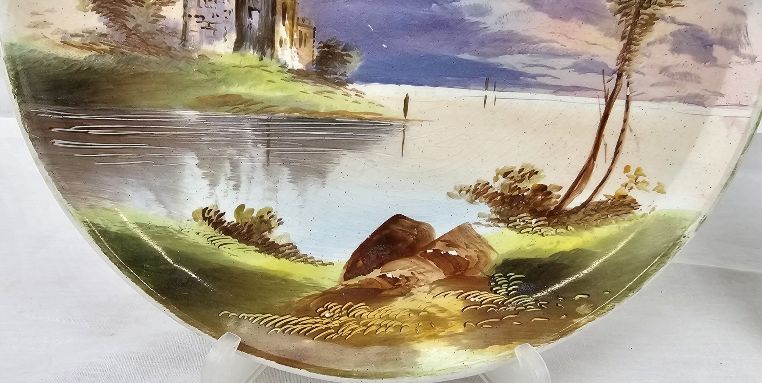 Pair Of Circa 1900 Hand Painted Plates - Image 2