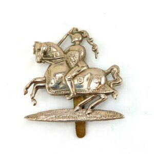 Scottish, Original The 14th (Fife & Forfar Yeomanry) Battalion Black Watch White Metal Cap Badge, Brass Slide