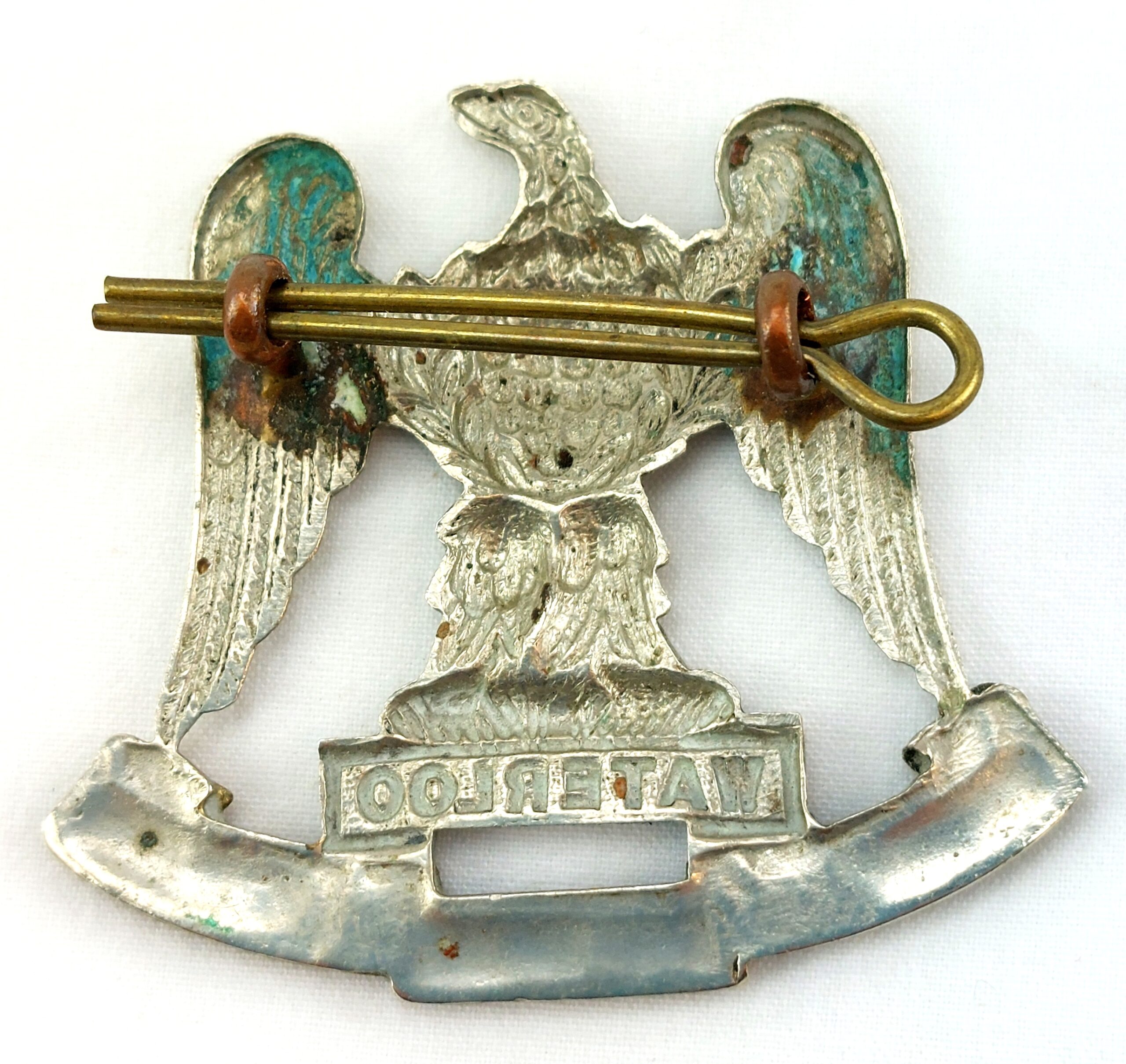 Scottish, Original Royal Scots Greys -Waterloo- Bi-Metal Cap Badge, 2 Lugs - Image 2