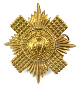 Scottish, Original The Royal Scots Guards Brass Cap Badge, 2 Lugs