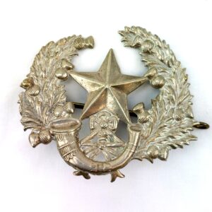 Scottish, WW1, Original 2nd Battalion Cameronians Scottish Rifles Regimental White Metal Cap Badge, 2 Lugs