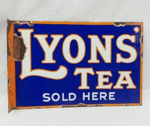 Vintage Lyon's Tea Enamel Advertising Sign