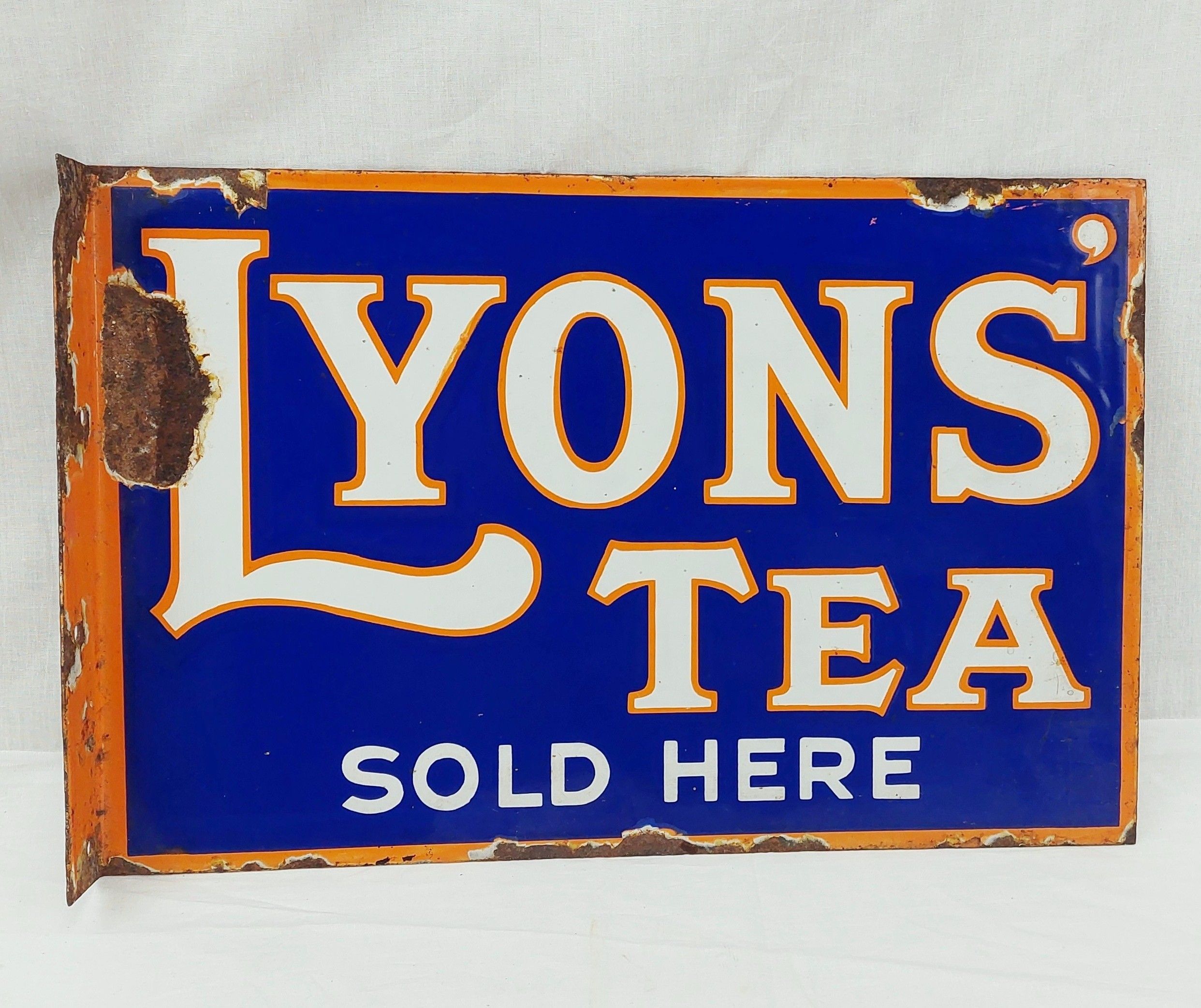 Vintage Lyon's Tea Enamel Advertising Sign