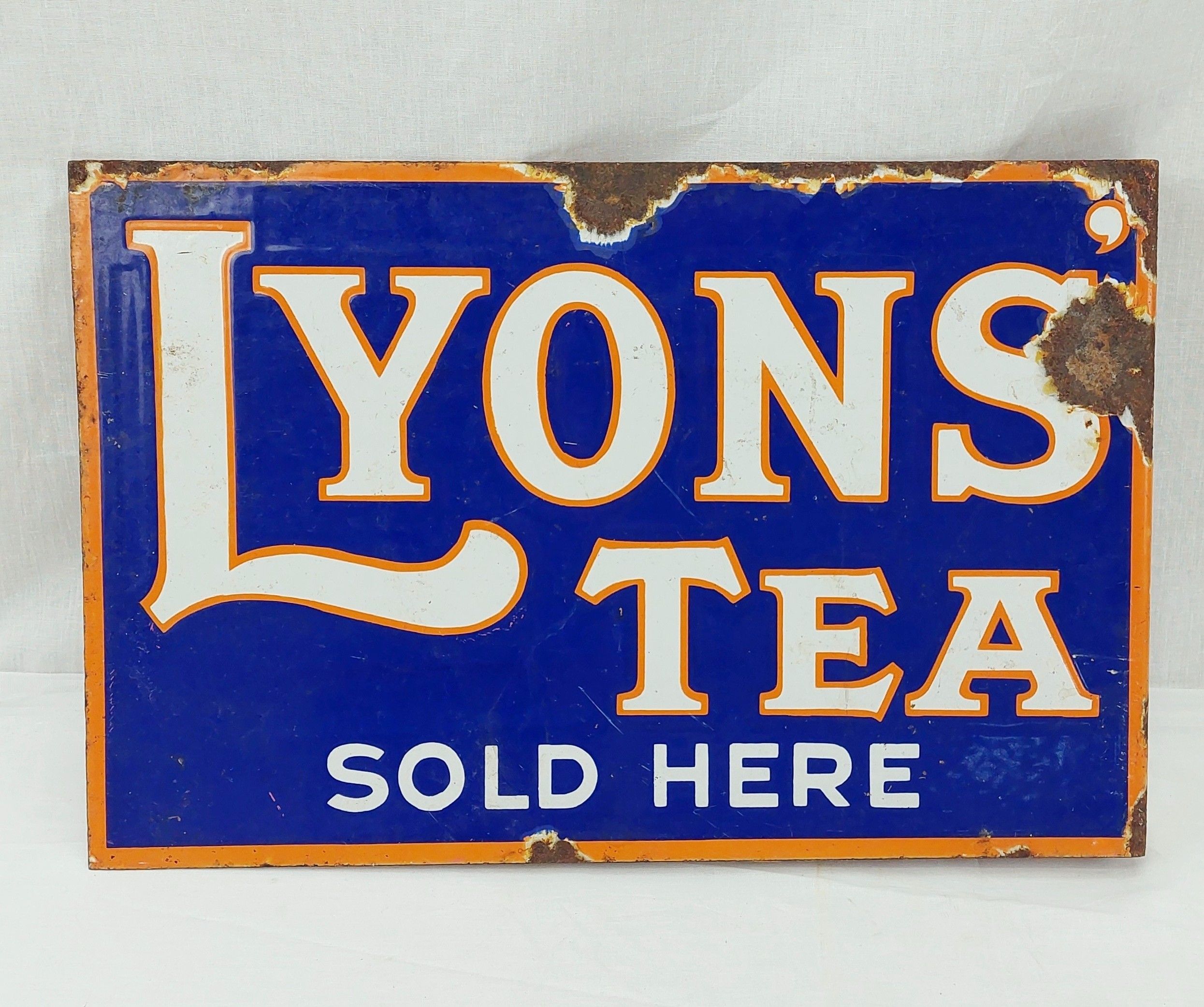 Vintage Lyon's Tea Enamel Advertising Sign - Image 6