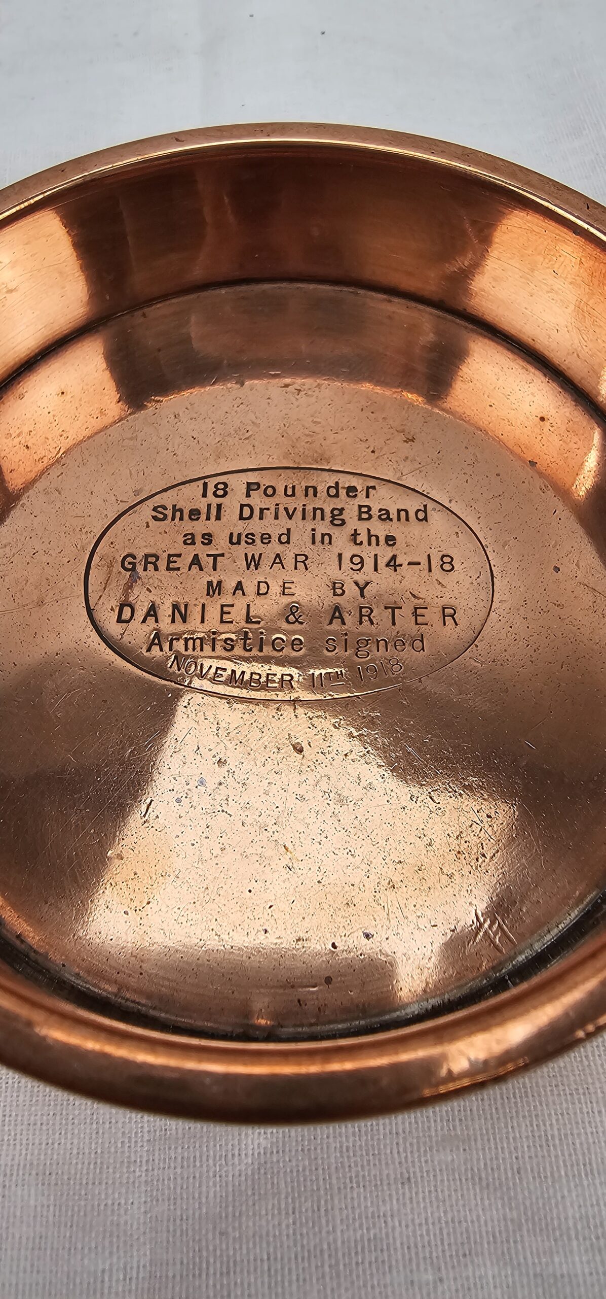 WW1 18 Pounder Shell Trench Art Driving Band - Image 2