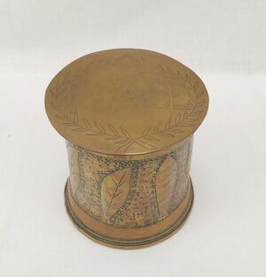 WW1 18 Pounder Trench Art Embossed Tobacco Jar