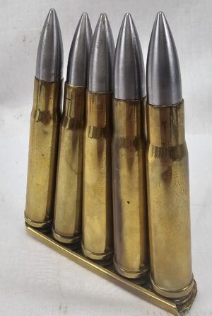 WW2 Boys Anti Tank Rifle Set Of 5 Rounds And A Clip