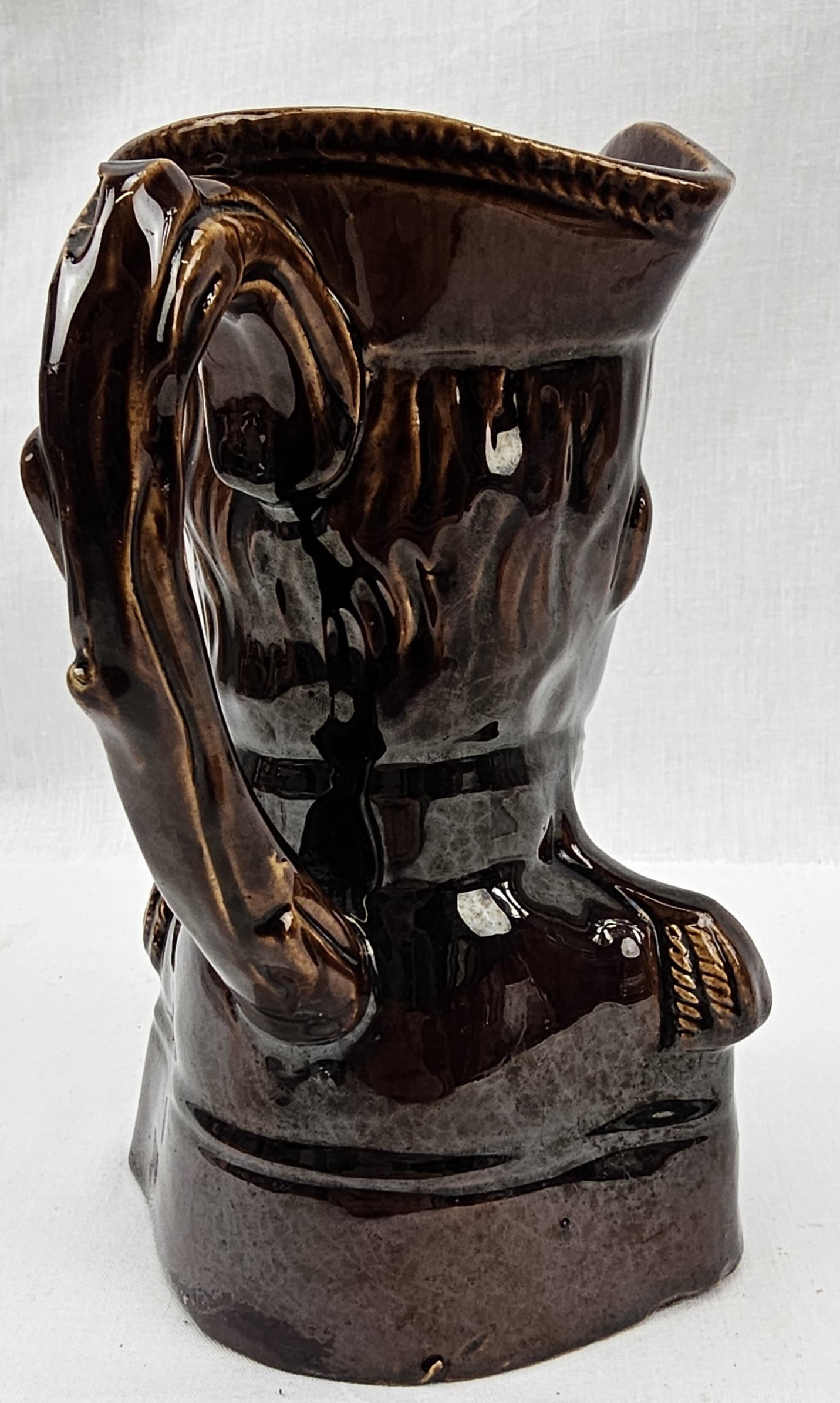 c1860 Staffordshire Treacle Glazed Duke Of Wellington Character Jug - Image 3
