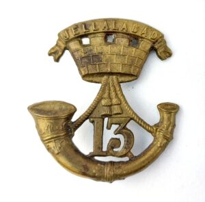 British, 13th Light Infantry (Somerset Light Infantry, Prince Alberts') Regimental Cap Badge, Brass, 2 Lugs