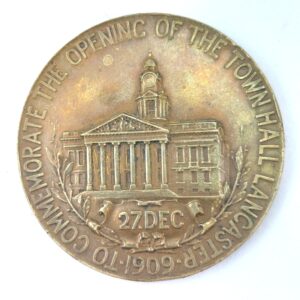 British, 1909,  Bronze Medal Commemorating The Opening Of The Lancaster Town Hall