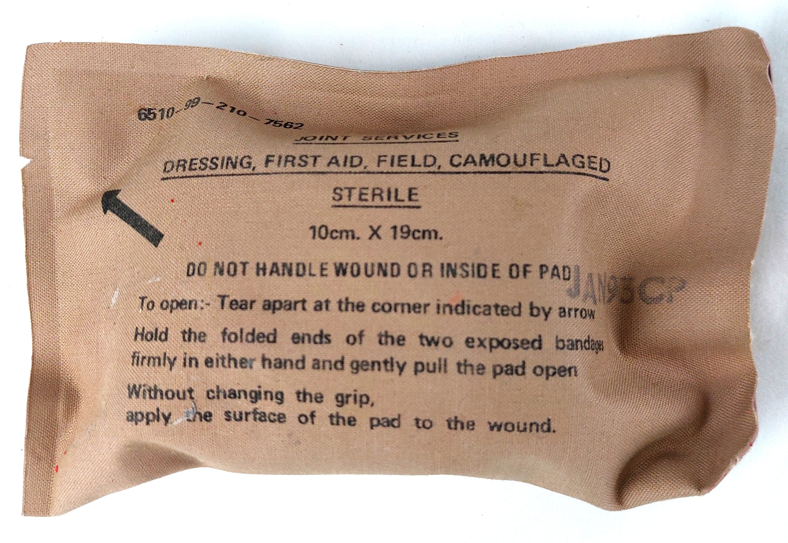 British, Military Issue Joint Services Field First Aid Dressing, Jan 1993 Dated