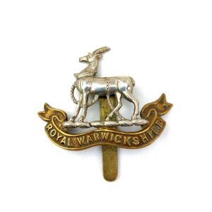 British, Original Royal Warwickshire Cap Badge, Brass Slide