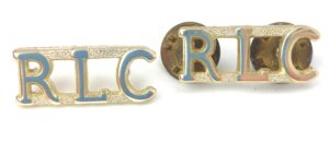 British, Pair of Royal Logistics Corps (RLC) Staybright Shoulder Titles