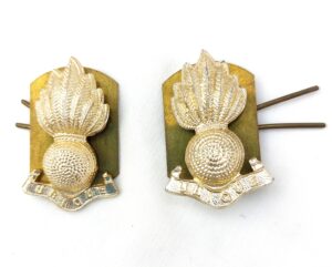 British, Pair of Staybright Royal Artillery Company Badges, One Marked JR Gaunt London
