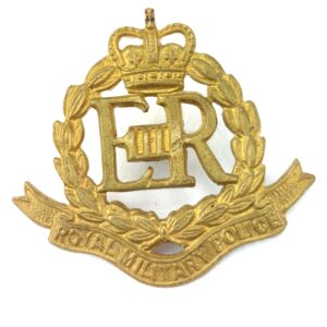 British, Royal Military Police Brass Collar Badge, EIIR, Queens Crown, One Lug
