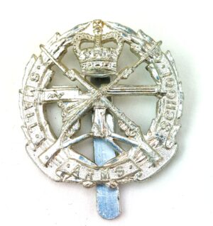 British, Small Arms School Anodised Aluminium Cap Badge, Queens Crown, By JR Gaunt, London