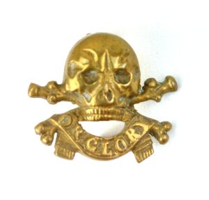 British, WW1, Original 17th/21st Lancers - Death or Glory - Brass Collar Badge, 2 Lugs