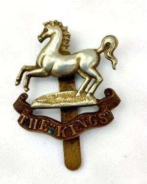 British, WW1, Original “The Kings” Liverpool Regimental Cap Badge, Brass Slide