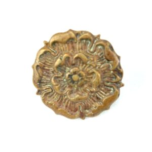 British, c1908, East Lancashire Brass Collar Badge (Tudor Rose), 2 lugs, Marked JR Gaunt London, 1.8cm diameter
