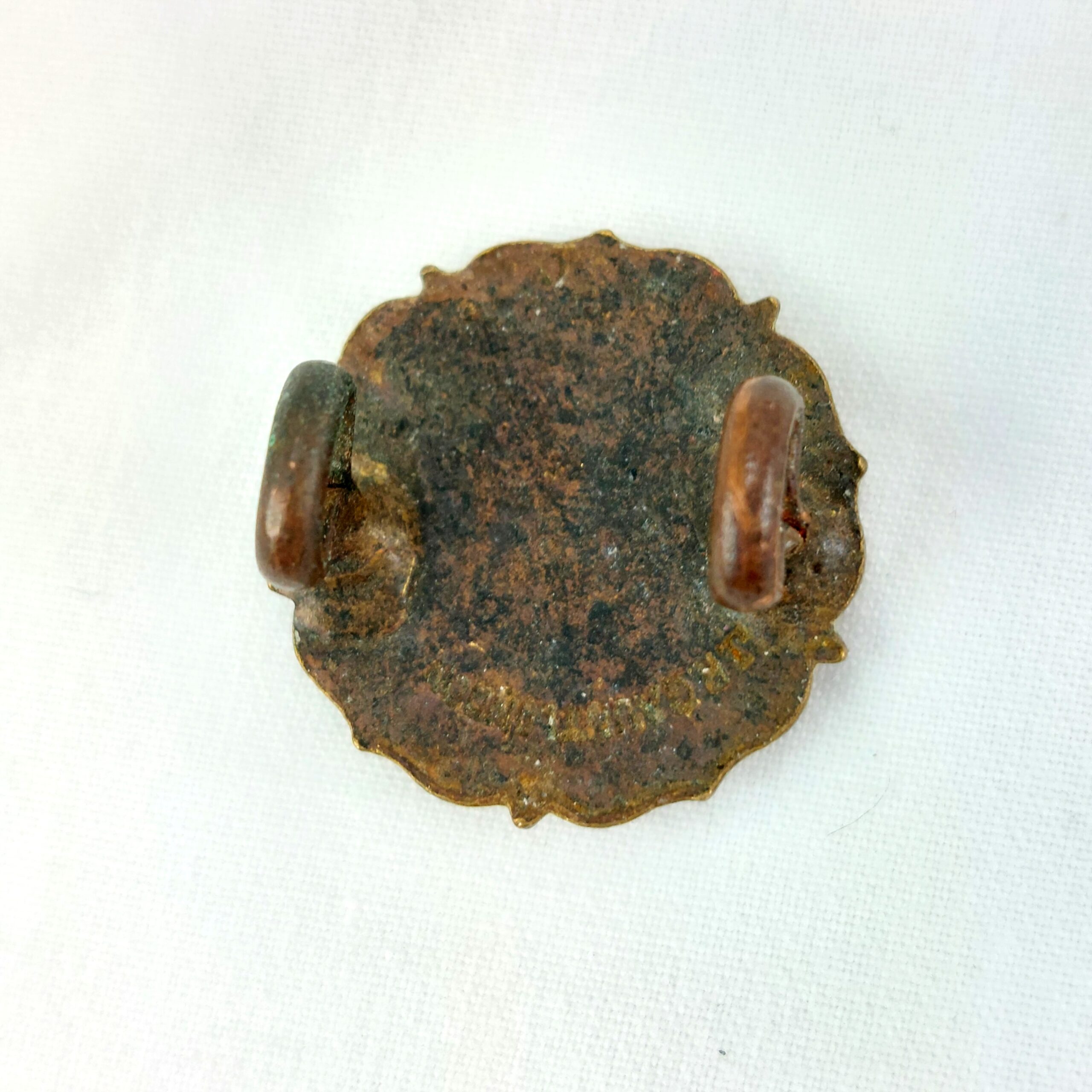 British, c1908, East Lancashire Brass Collar Badge (Tudor Rose), 2 lugs, Marked JR Gaunt London, 1.8cm diameter - Image 2