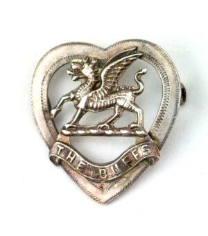 British, c1911, The Buffs (Royal East Kent Regiment) Sweetheart Brooch, Silver - hallmarked, Made in Birmingham by MB