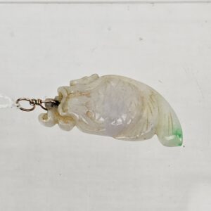 Chinese White Jade Pendant Of A Goldfish