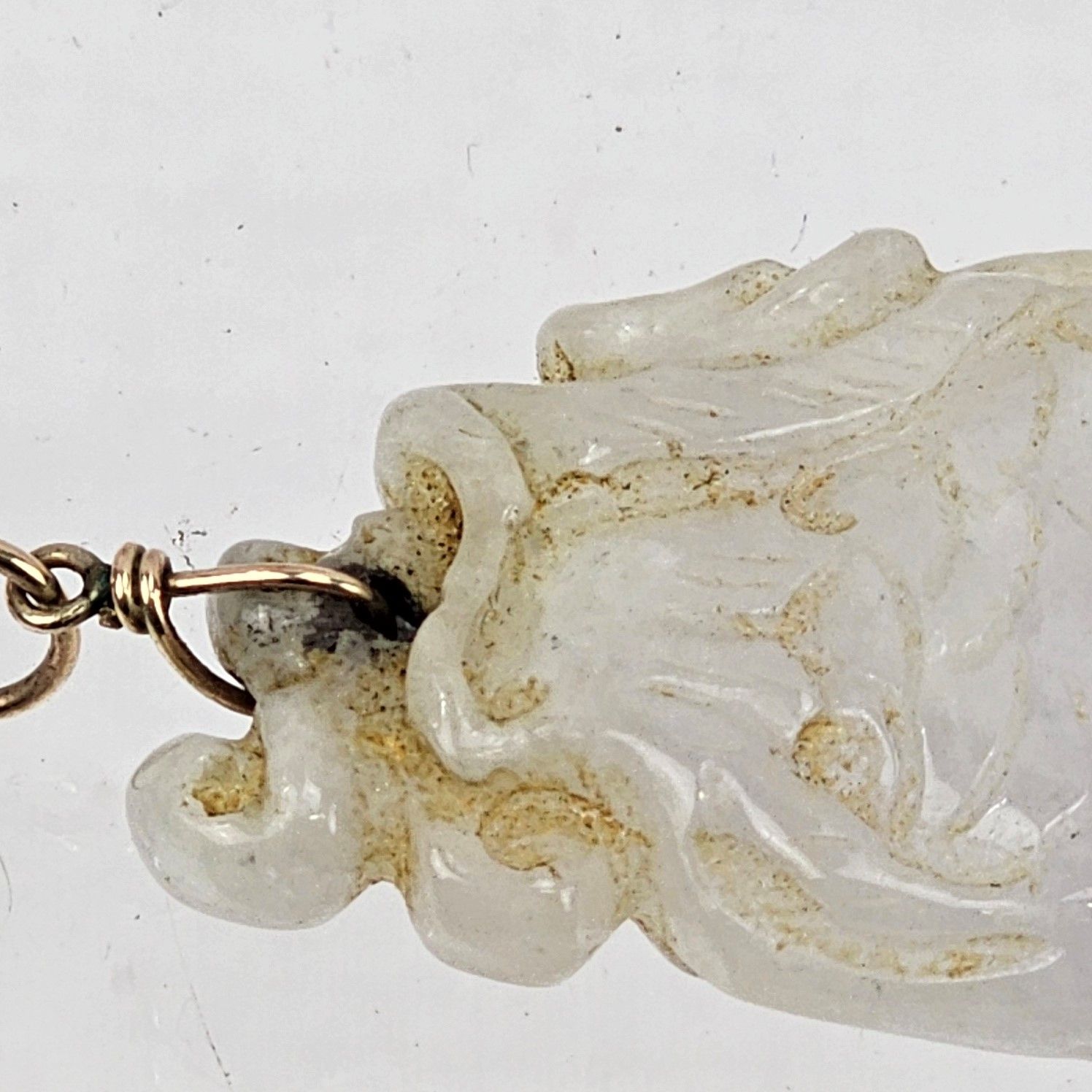 Chinese White Jade Pendant Of A Goldfish - Image 4