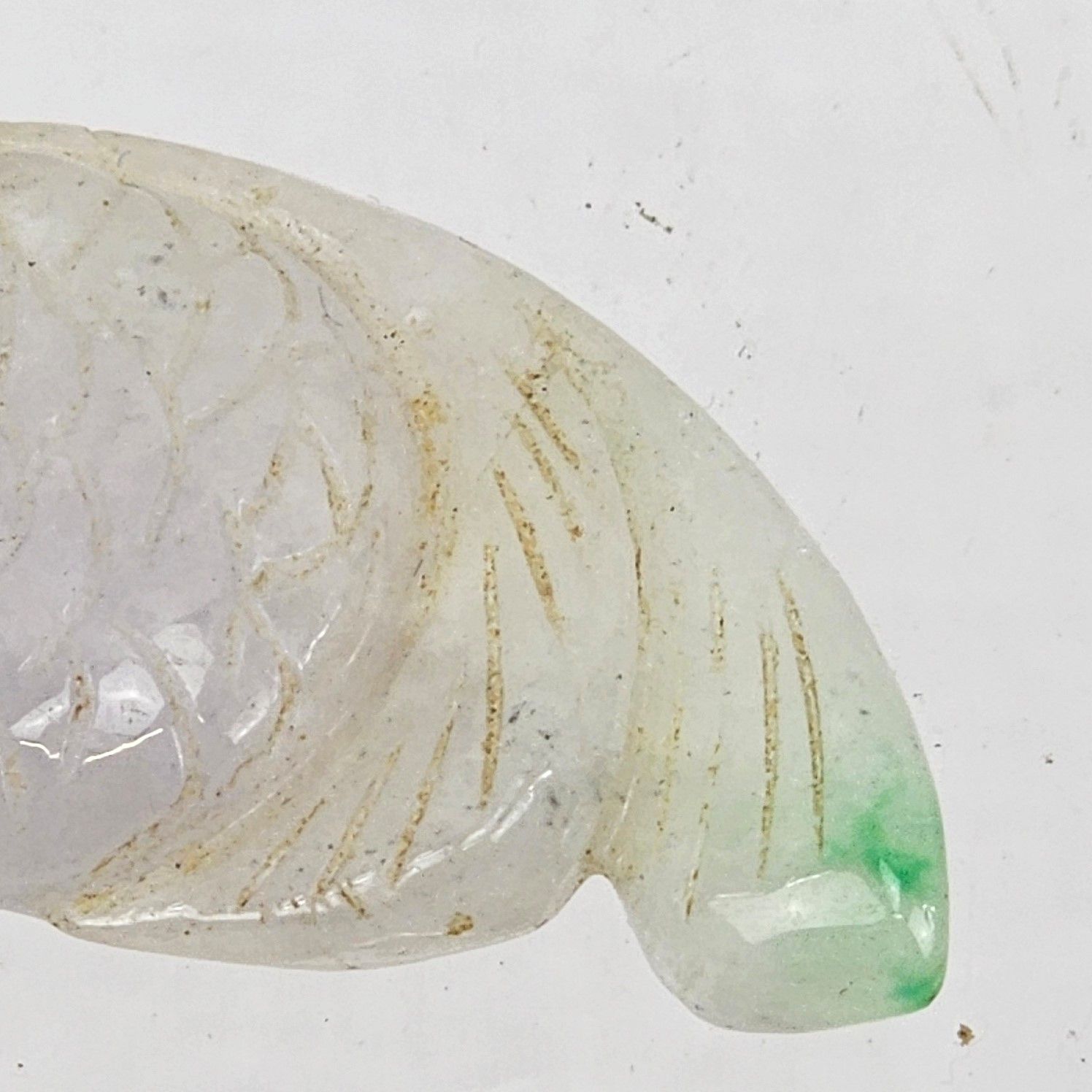 Chinese White Jade Pendant Of A Goldfish - Image 3