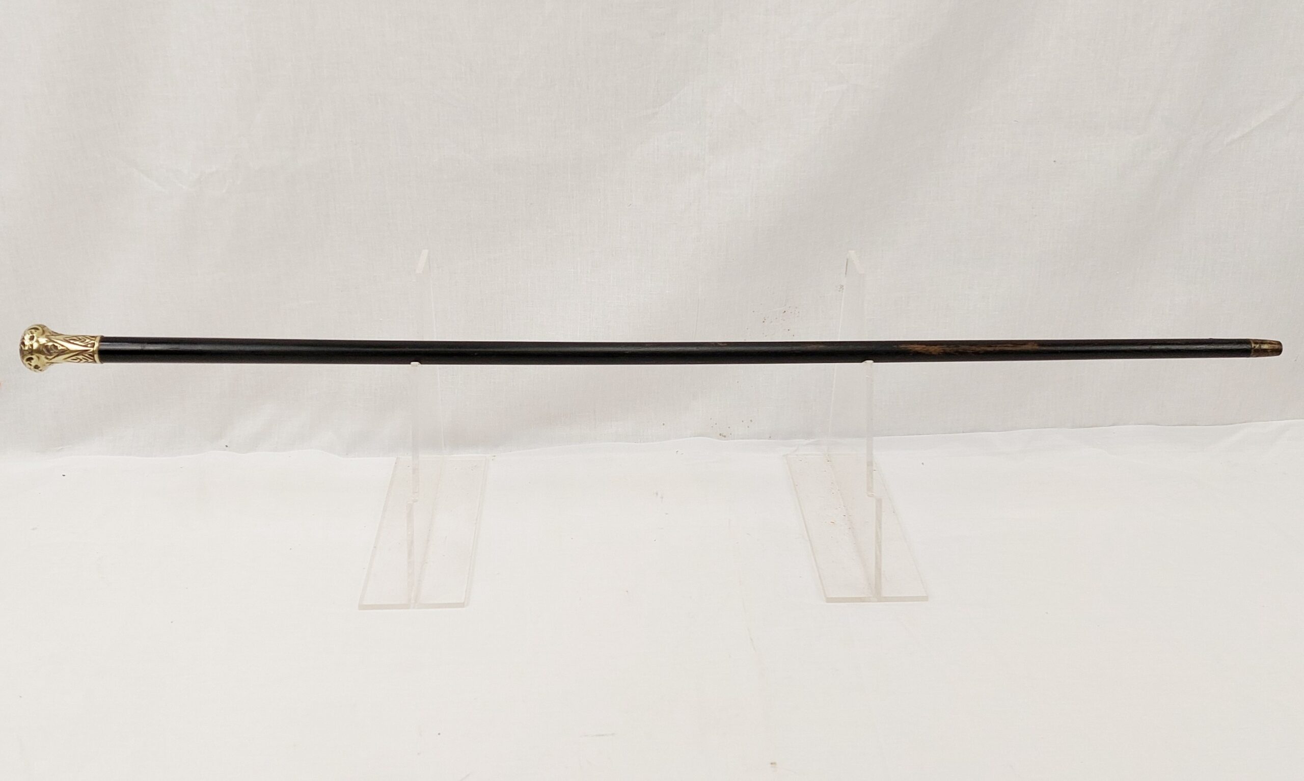 Edwardian Silver Tip Ebony Wood Walking Cane