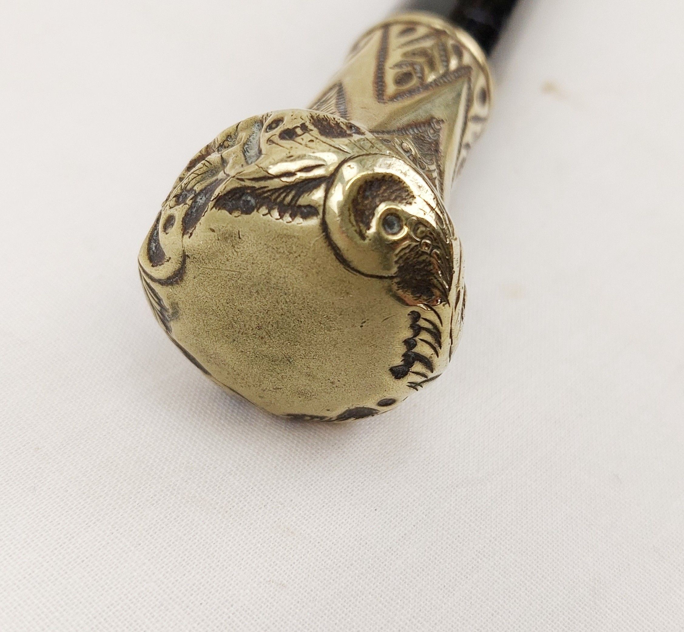 Edwardian Silver Tip Ebony Wood Walking Cane - Image 5