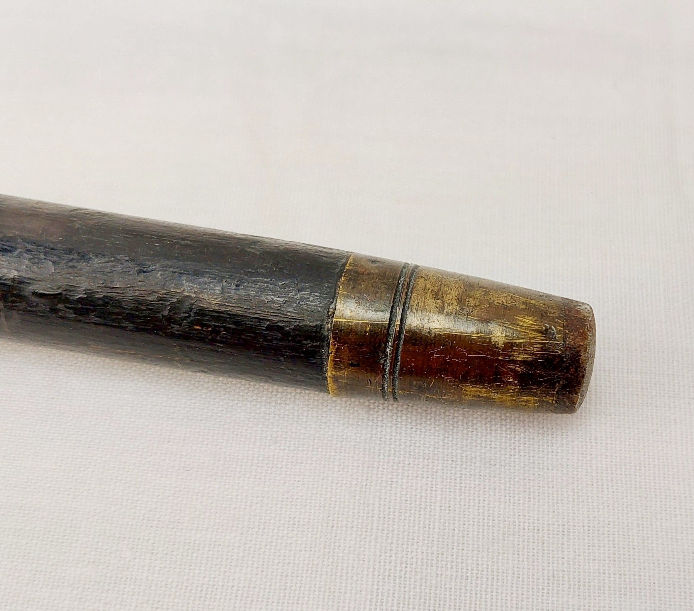 Edwardian Silver Tip Ebony Wood Walking Cane - Image 2