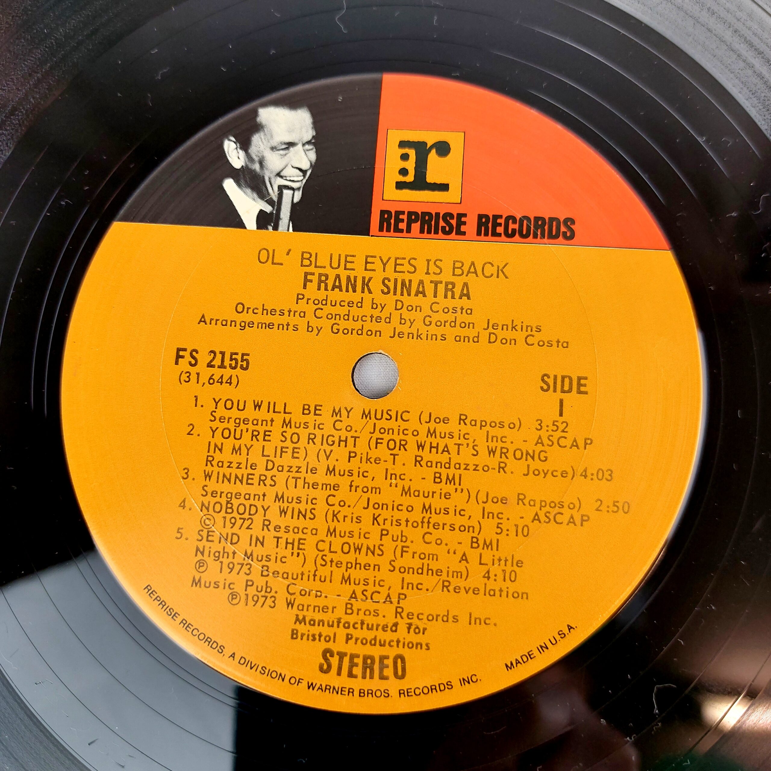 Frank Sinatra, Signed Original Album, ol' Blue Eyes is Back, FS2155, 1973 Reprise records, 1974 Sun Prize - Winning Letter and Newspaper Article included - Image 15