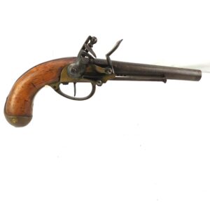 French, c1778-1783, Napoleonic, 1st Type Model 1777 Cavalry Flintlock Pistol "dit a coffre", Complete with Steel Belt Hook, Obsolete Calibre and Deactivated