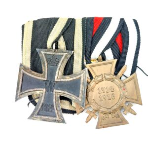 German, WW1, Iron Cross 1914-18 2nd Class and Imperial Hindenburg (Honour) Cross - maker marked PSL