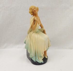Art Deco c1935 Plaster Figurine Of A Lady