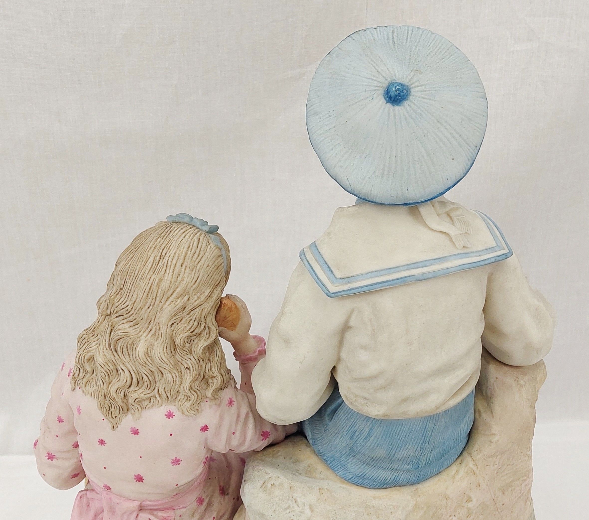 Late Victorian c1900 Bisque Porcelain Figural Group Of Children At The Seaside - Image 6