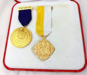 Catholic Church Awards: Pro Ecclesia Et Pontifice Medal (in original box) awarded by the Vatican, and The Portsmouth Diocesan Medal awarded by The Bishop of Portsmouth