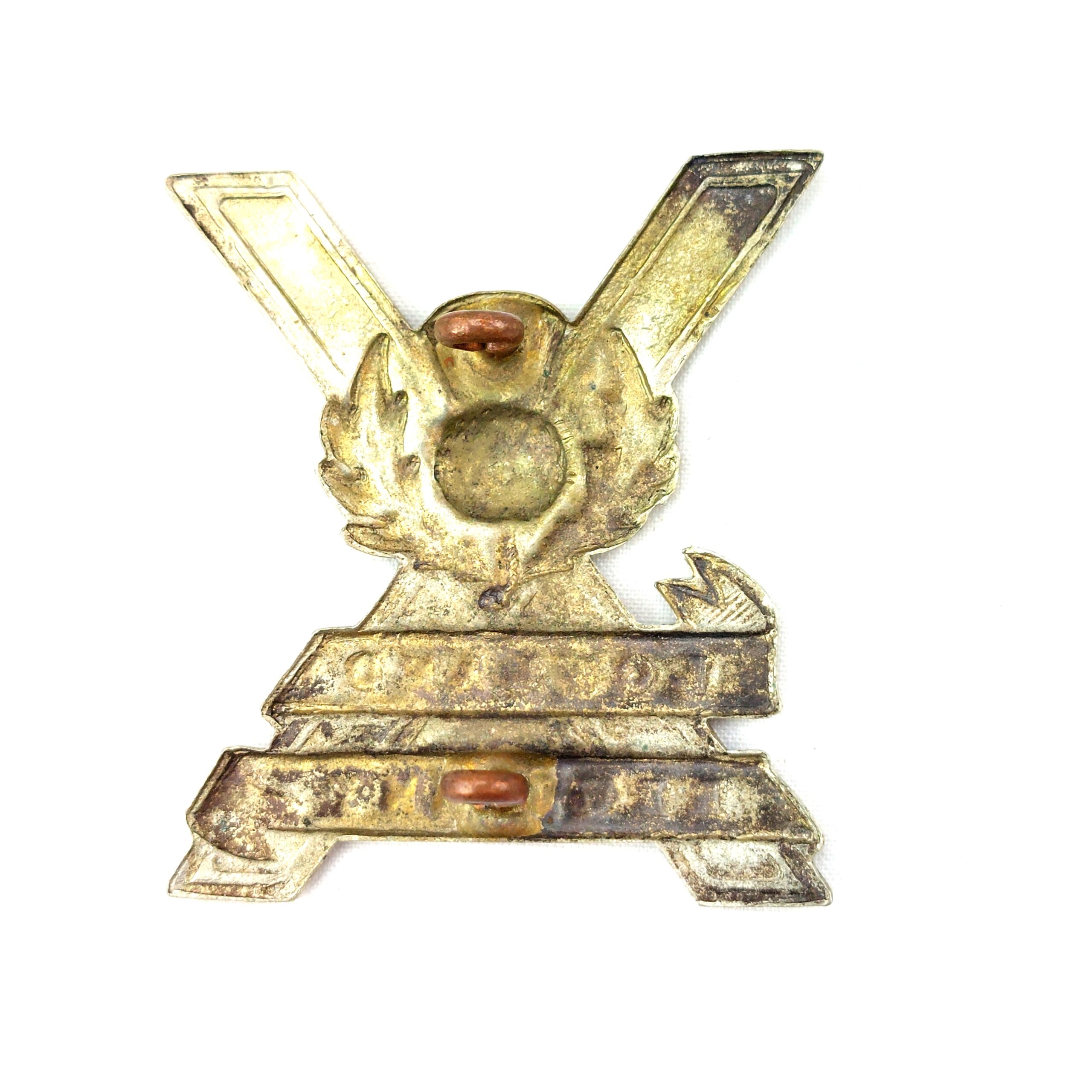 Scottish, WW2, Original Lowland Regiment White Metal Cap Badge, 2 Lugs - Image 2
