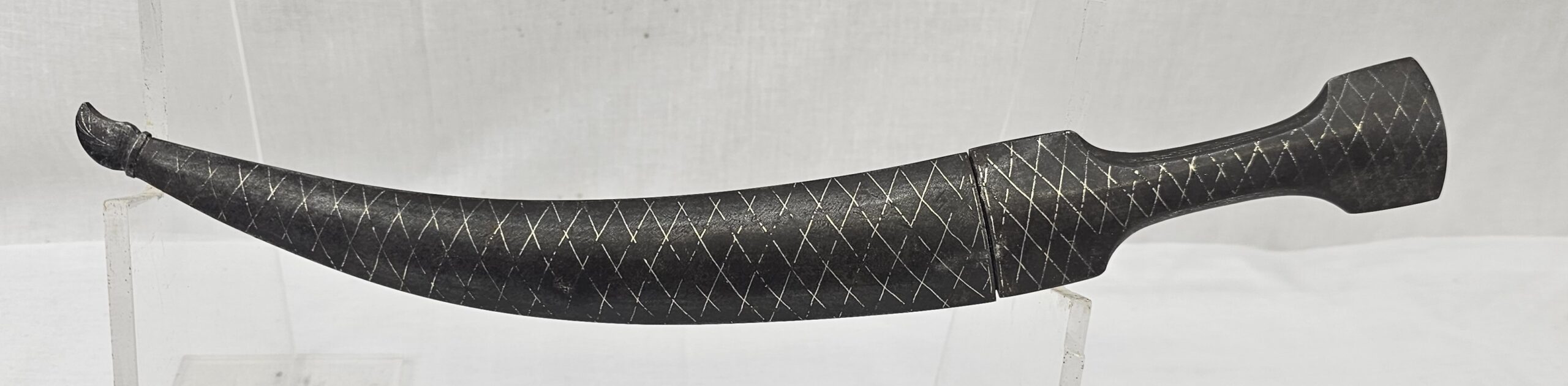 Circa 1900 Silver Inlaid Mughal Indo-Persian Khanjar Dagger