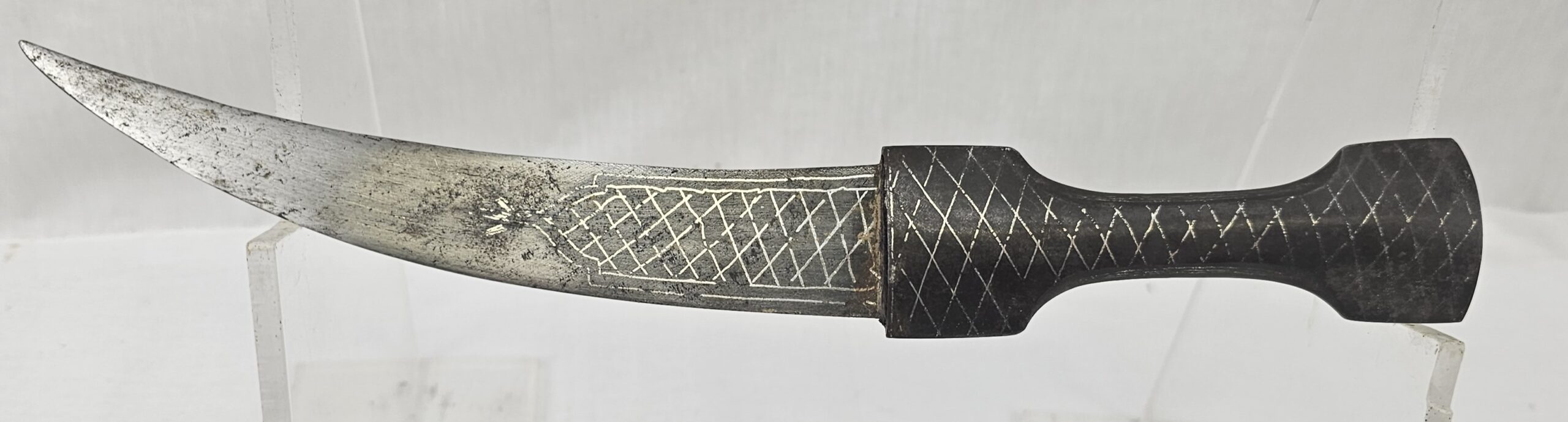 Circa 1900 Silver Inlaid Mughal Indo-Persian Khanjar Dagger - Image 3