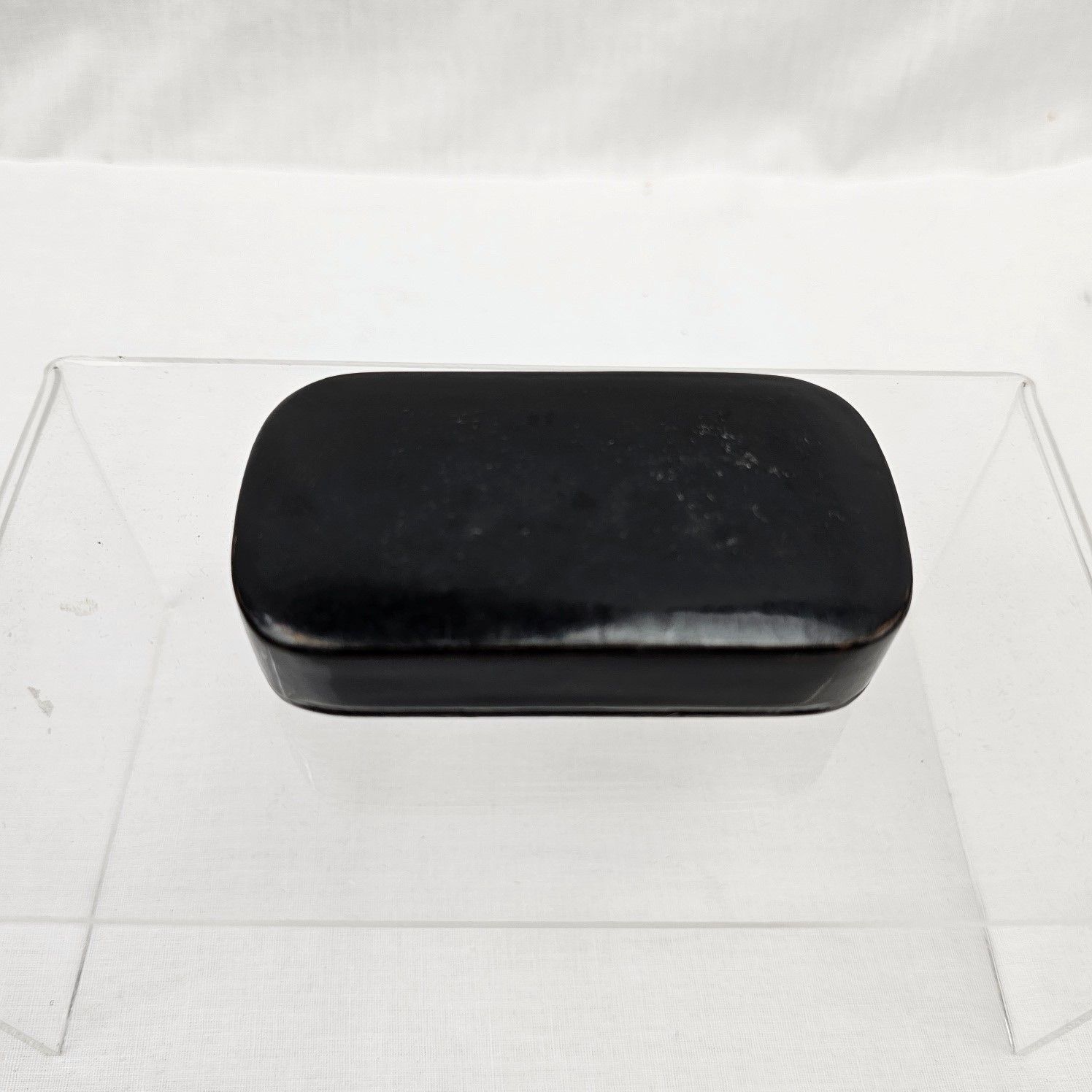 Victorian Papier Mache Snuff Box With Gun Metal Inlay - Image 3